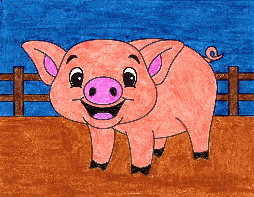 Cartoon Pig Drawing Image