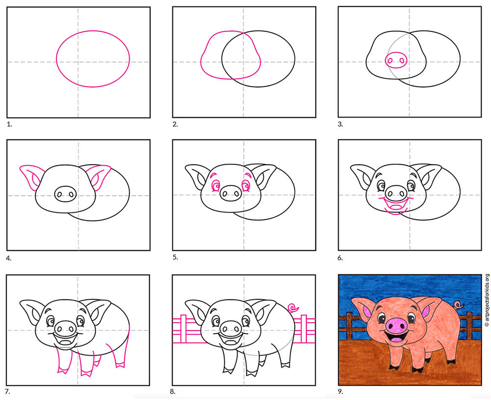 Cartoon Pig Drawing