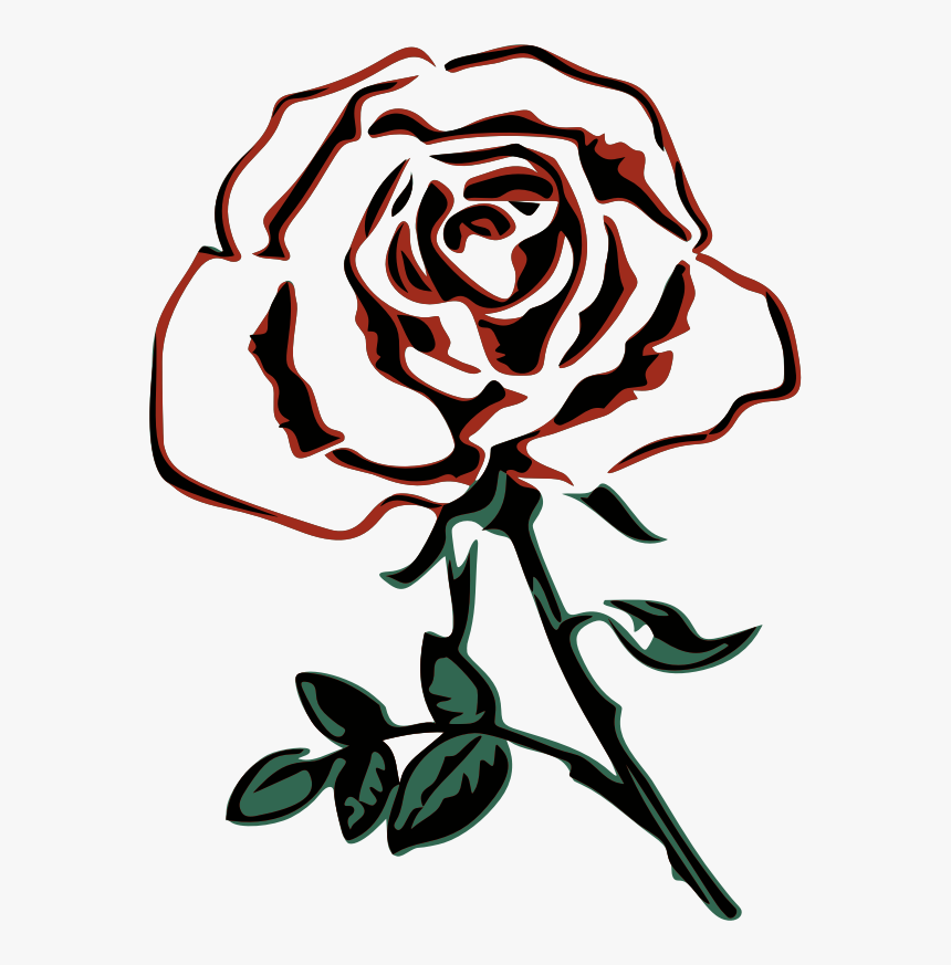 Cartoon Rose Drawing High-Quality