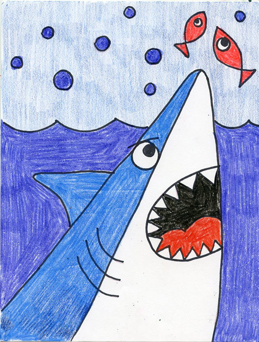 Cartoon Shark Drawing Photo