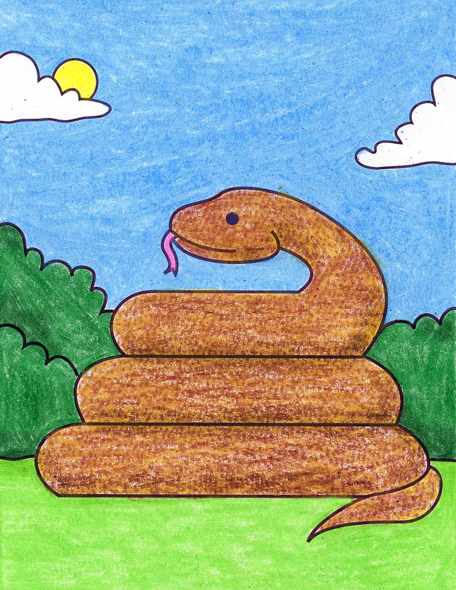Cartoon Snake Drawing Art