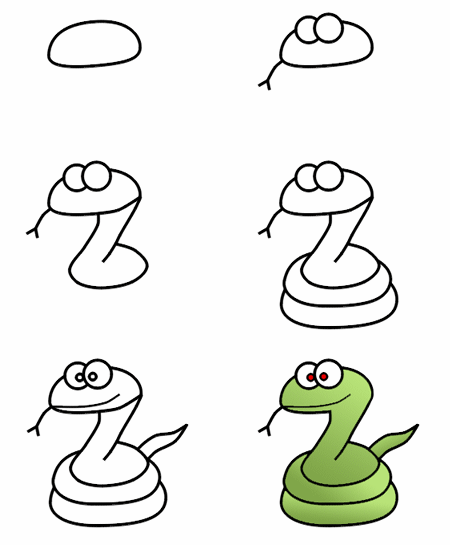 Cartoon Snake Drawing Image
