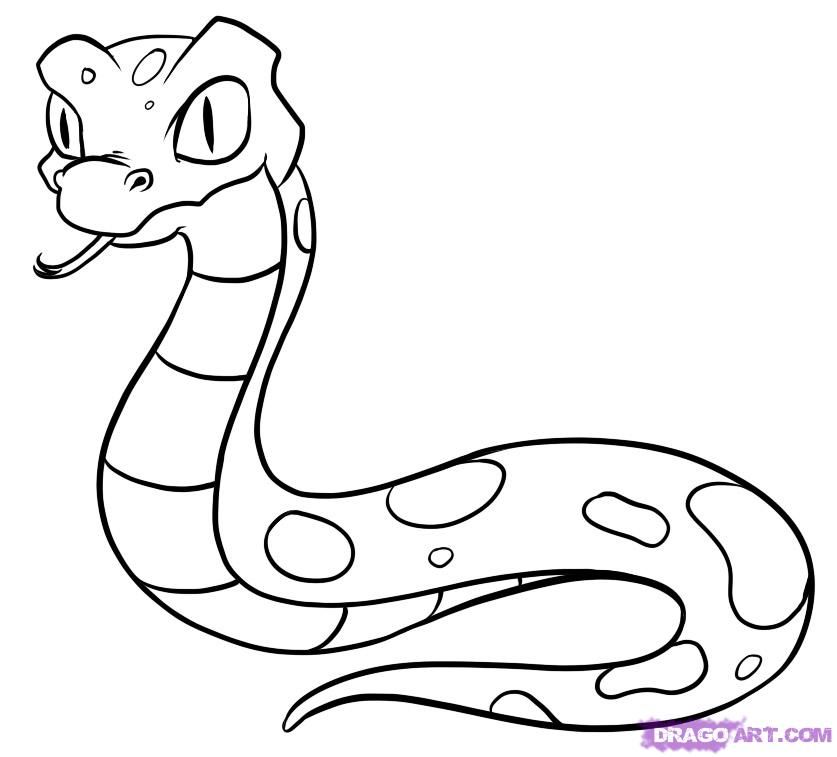 Cartoon Snake Drawing Pic