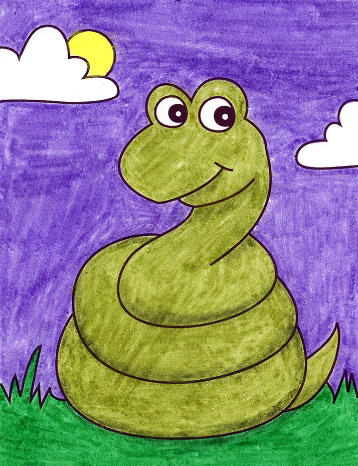 Cartoon Snake Drawing Sketch