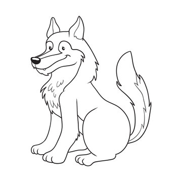 Cartoon Wolf Drawing High-Quality