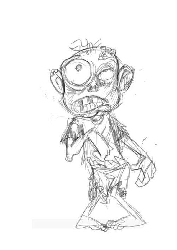 Cartoon Zombie Drawing Sketch