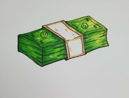Cash Drawing Realistic
