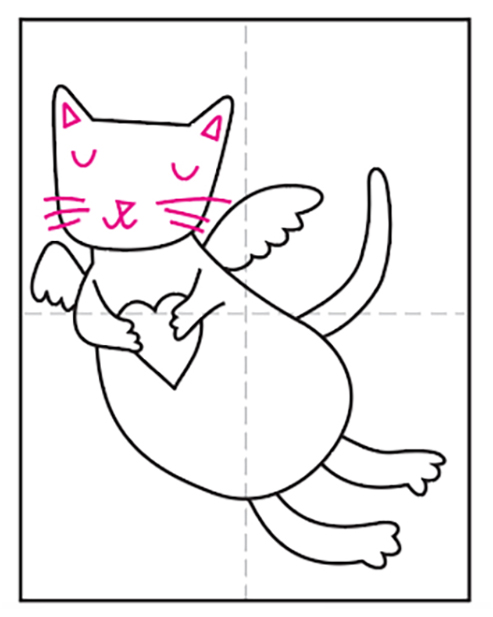Cat Outline Drawing High-Quality