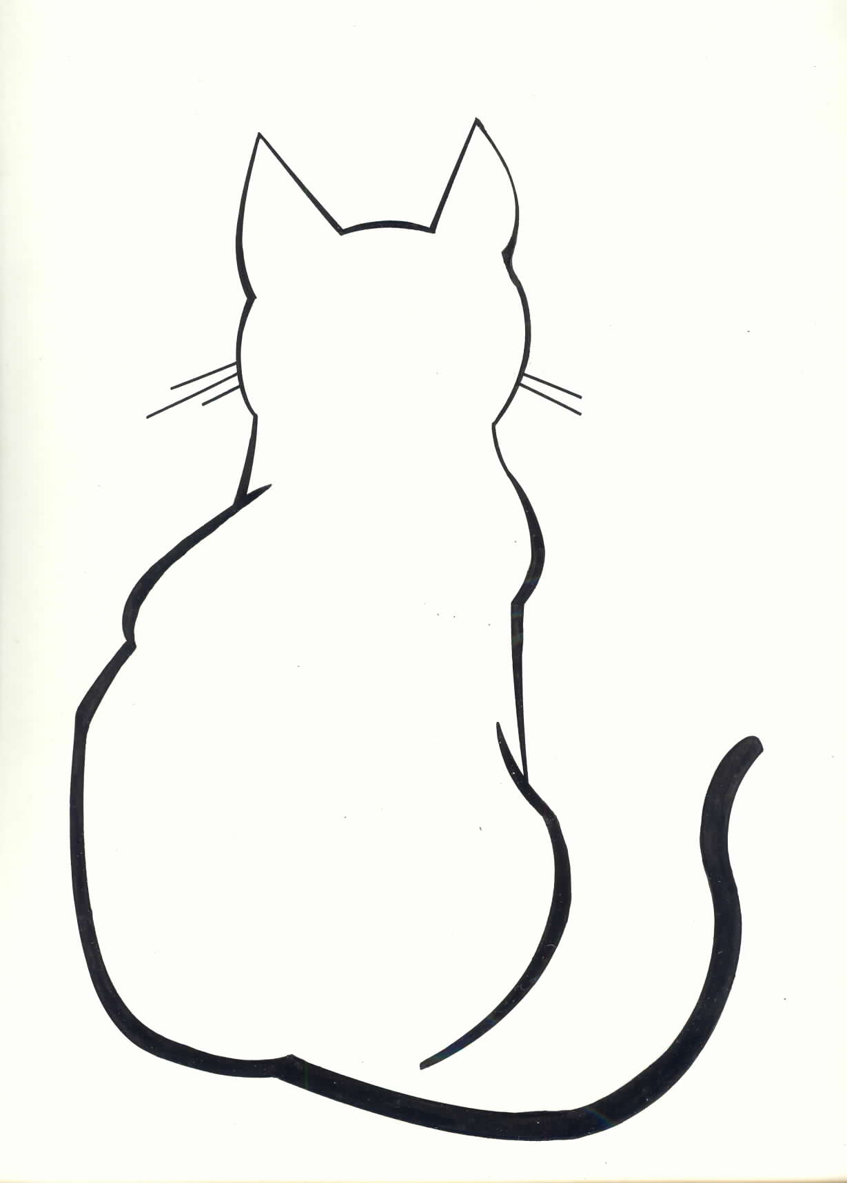 Cat Outline Drawing Pic