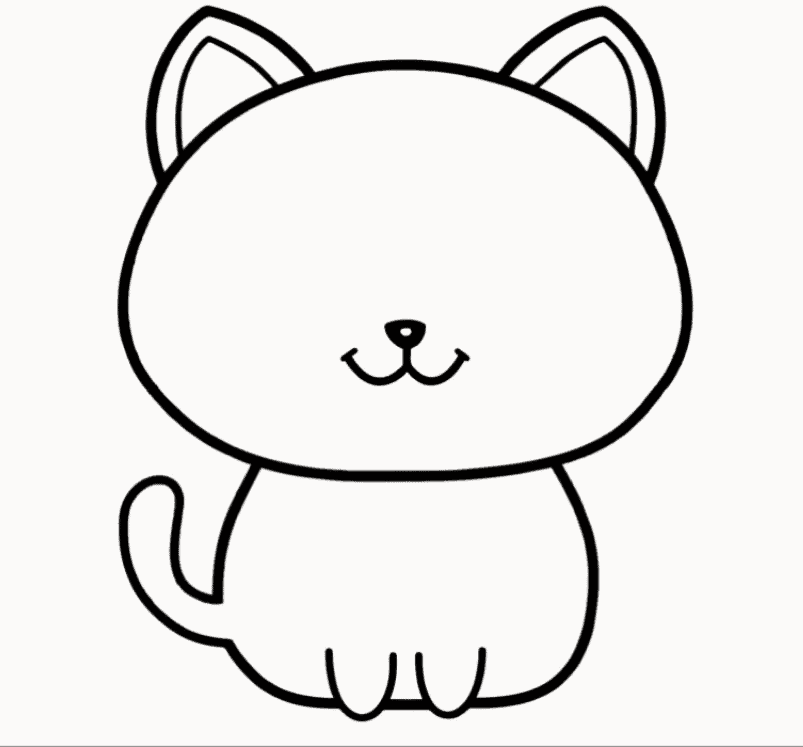 Cat Simple Drawing Pic