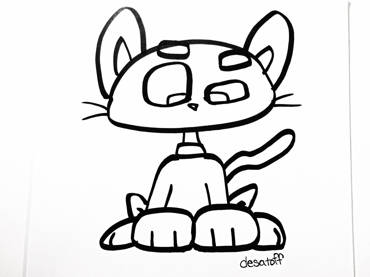 Cat Simple Drawing Picture