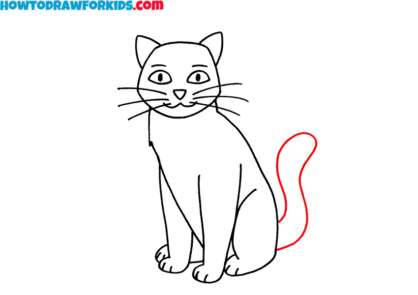 Cat Sitting Drawing Beautiful Art