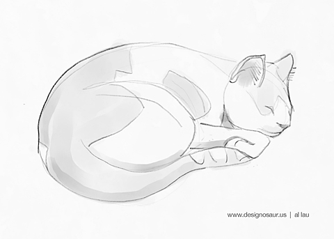 Cat Sleeping Drawing Pic