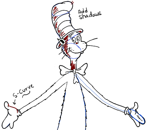 Cat in The Hat Drawing Image