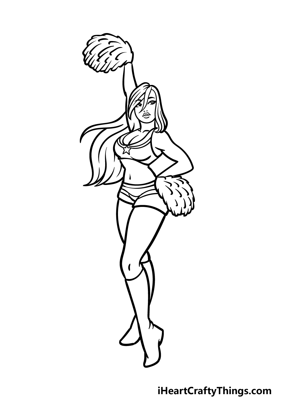 Cheerleader Drawing Sketch