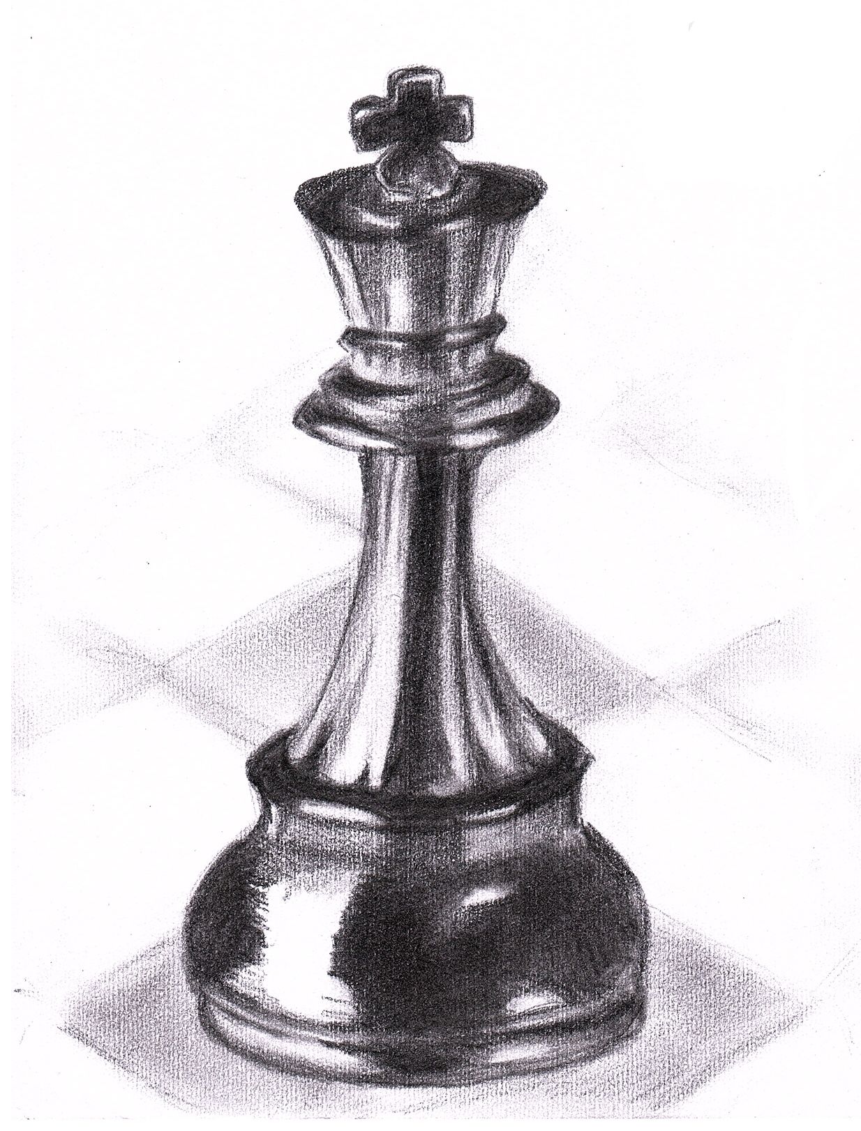 Chess Piece Drawing Art