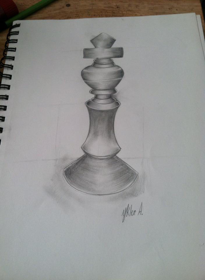 Chess Piece Drawing Beautiful Image