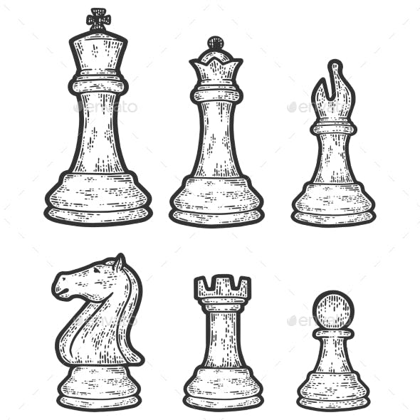 Chess Piece Drawing Photo
