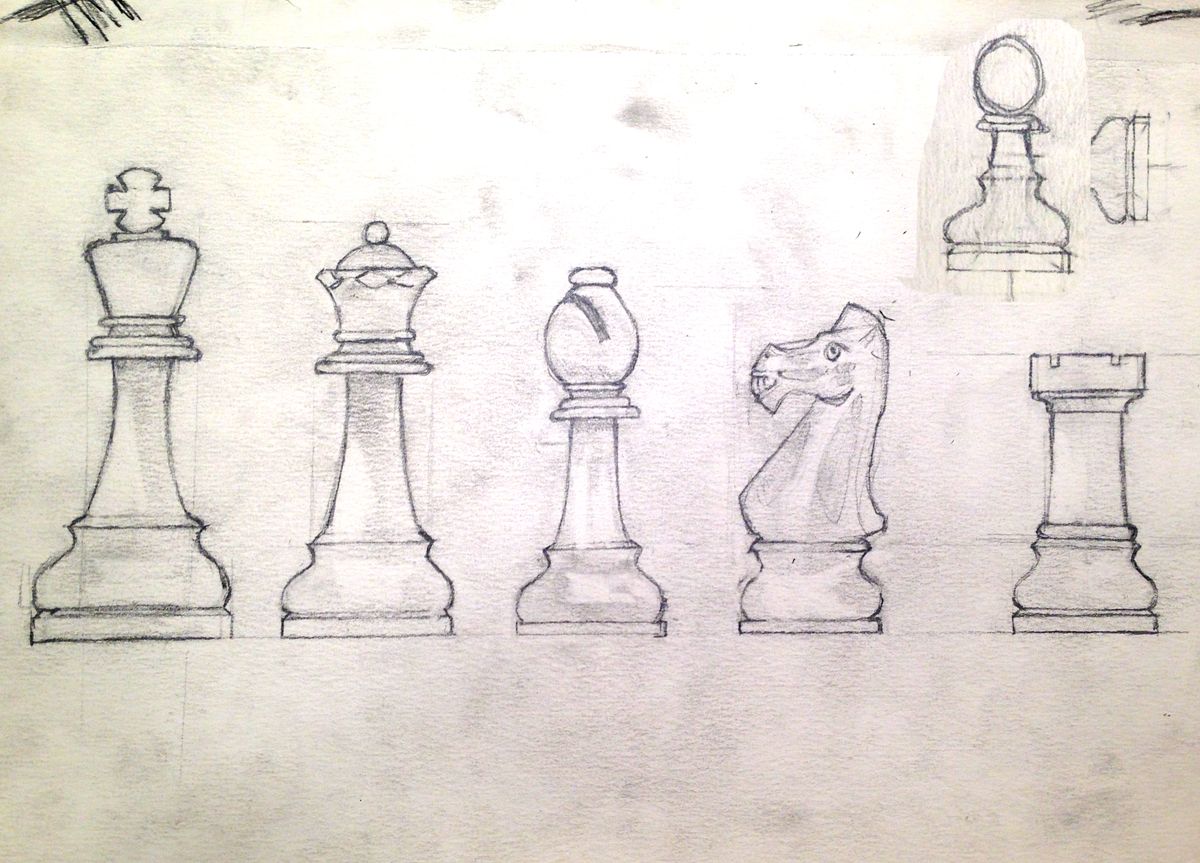 Chess Piece Drawing Pic