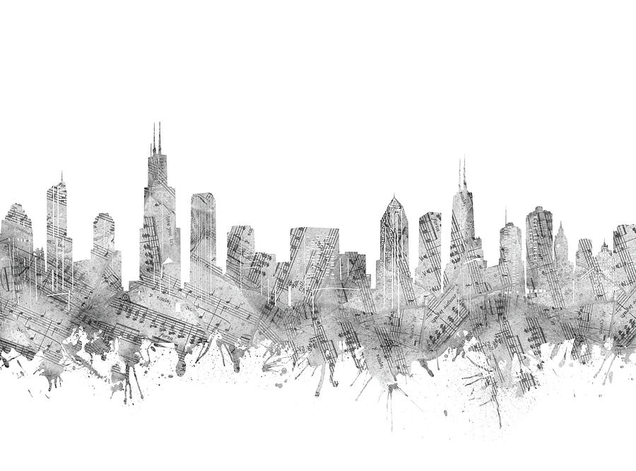 Chicago Skyline Art Drawing