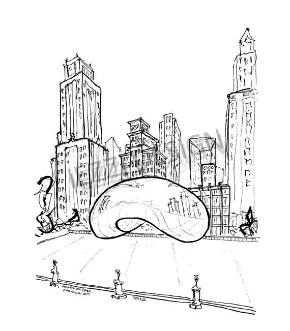Chicago Skyline Best Drawing