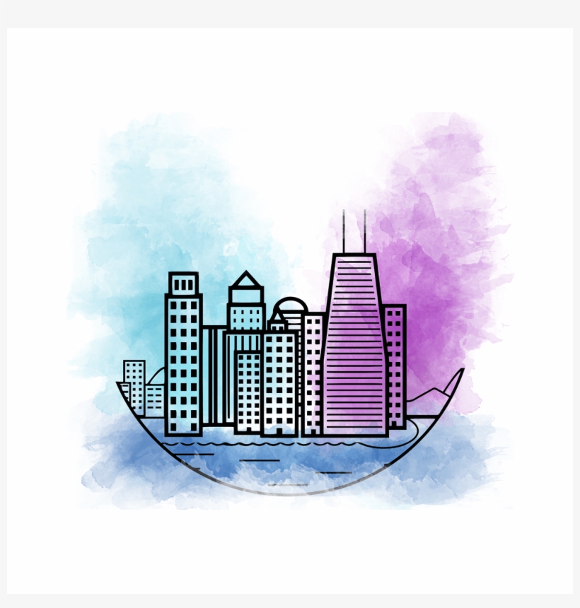 Chicago Skyline Drawing High-Quality