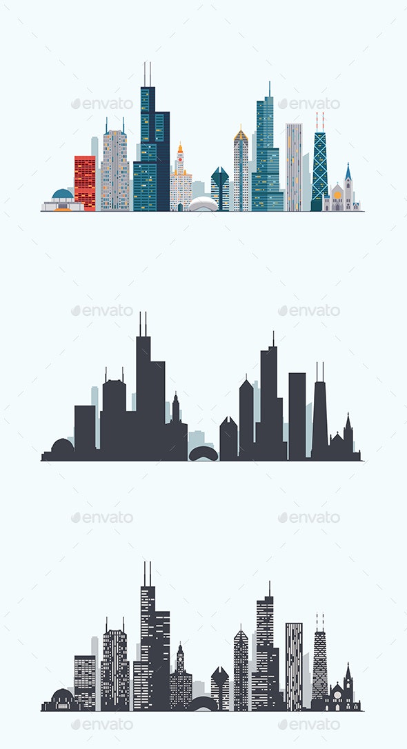 Chicago Skyline Drawing Pic