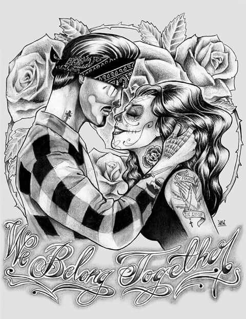 Chicano Love Drawing Pic
