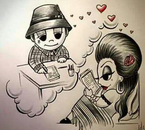 Chicano Love Drawing Sketch
