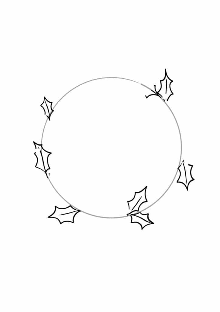 Christmas Wreath Drawing High-Quality