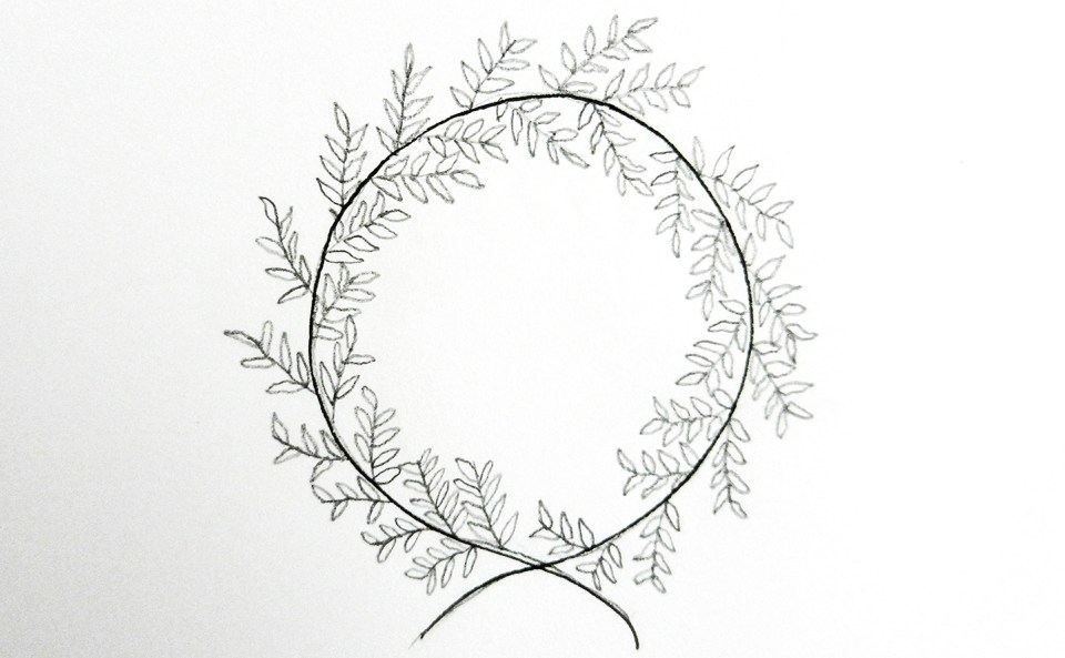 Christmas Wreath Drawing Pic