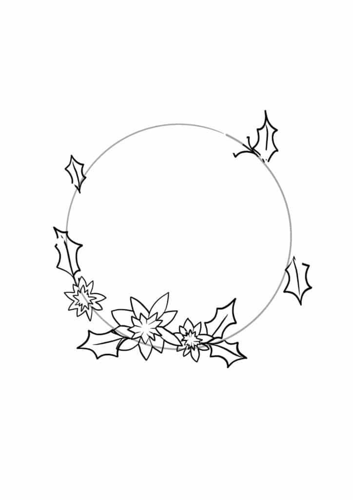 Christmas Wreath Drawing Pics