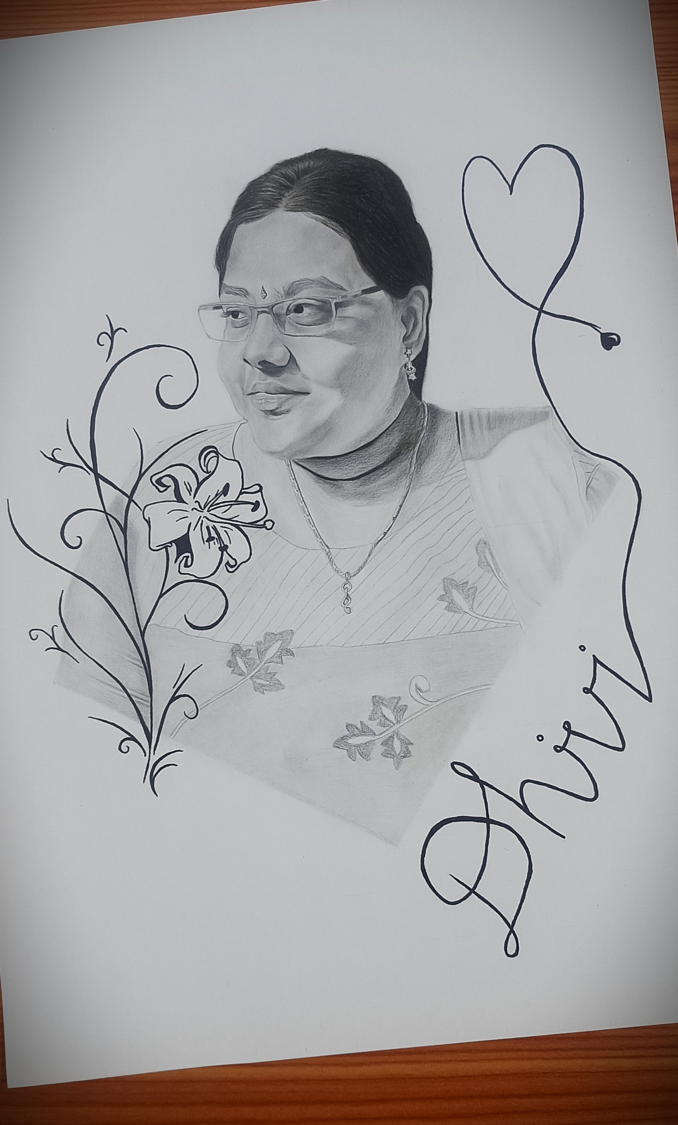 Women With Glasses Pencil Sketch – Pencil Portrait Ideas Drawing