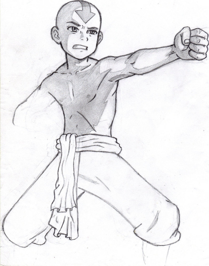 Aang Drawing Sketch