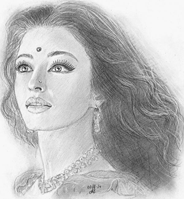 Aishwarya Rai Pencil Drawing