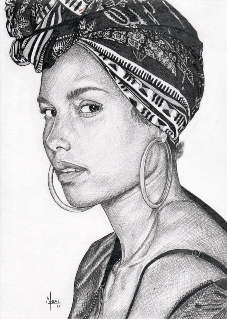 Alicia Keys Drawing Pictures