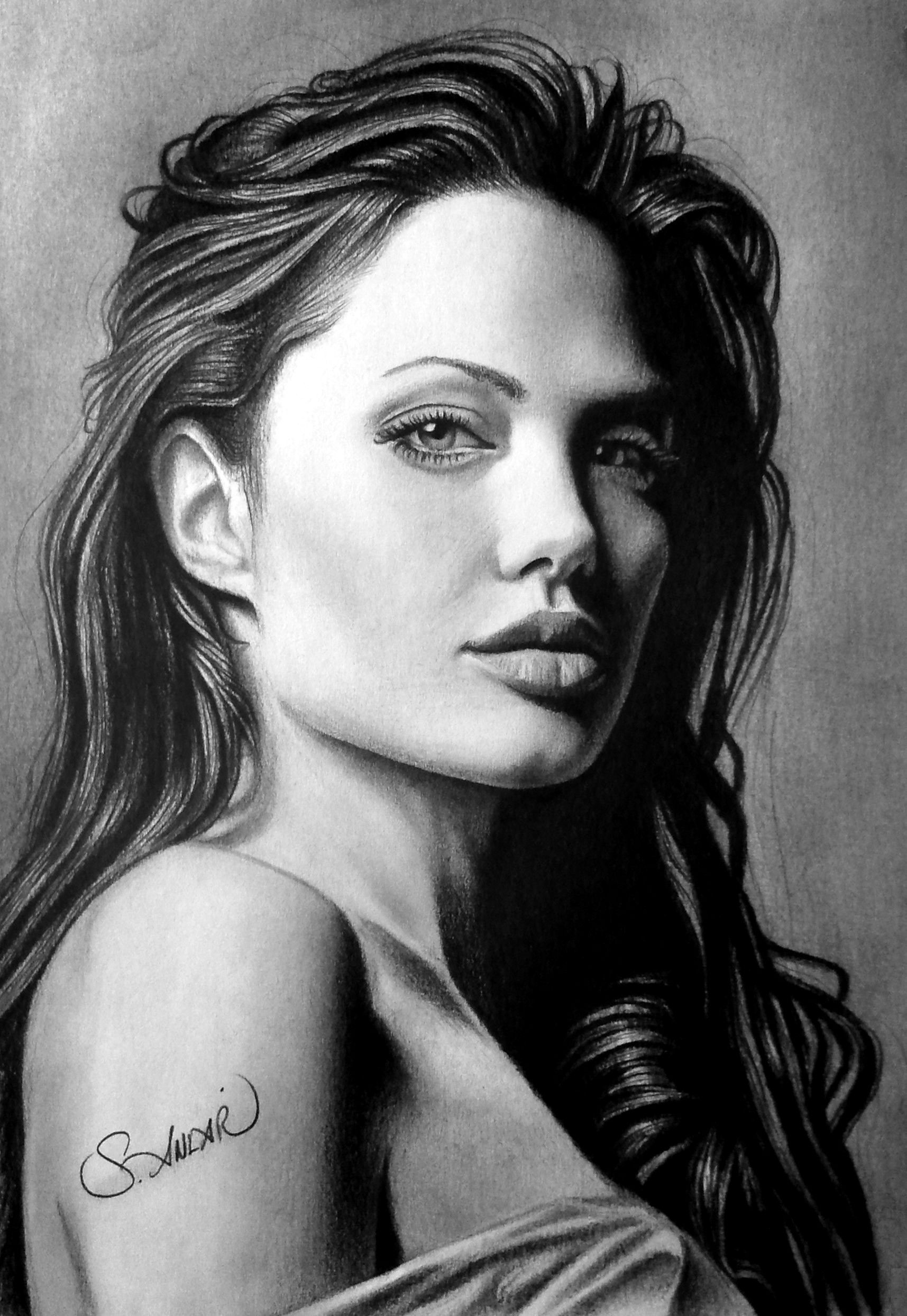 Angelina Jolie Drawing Skill