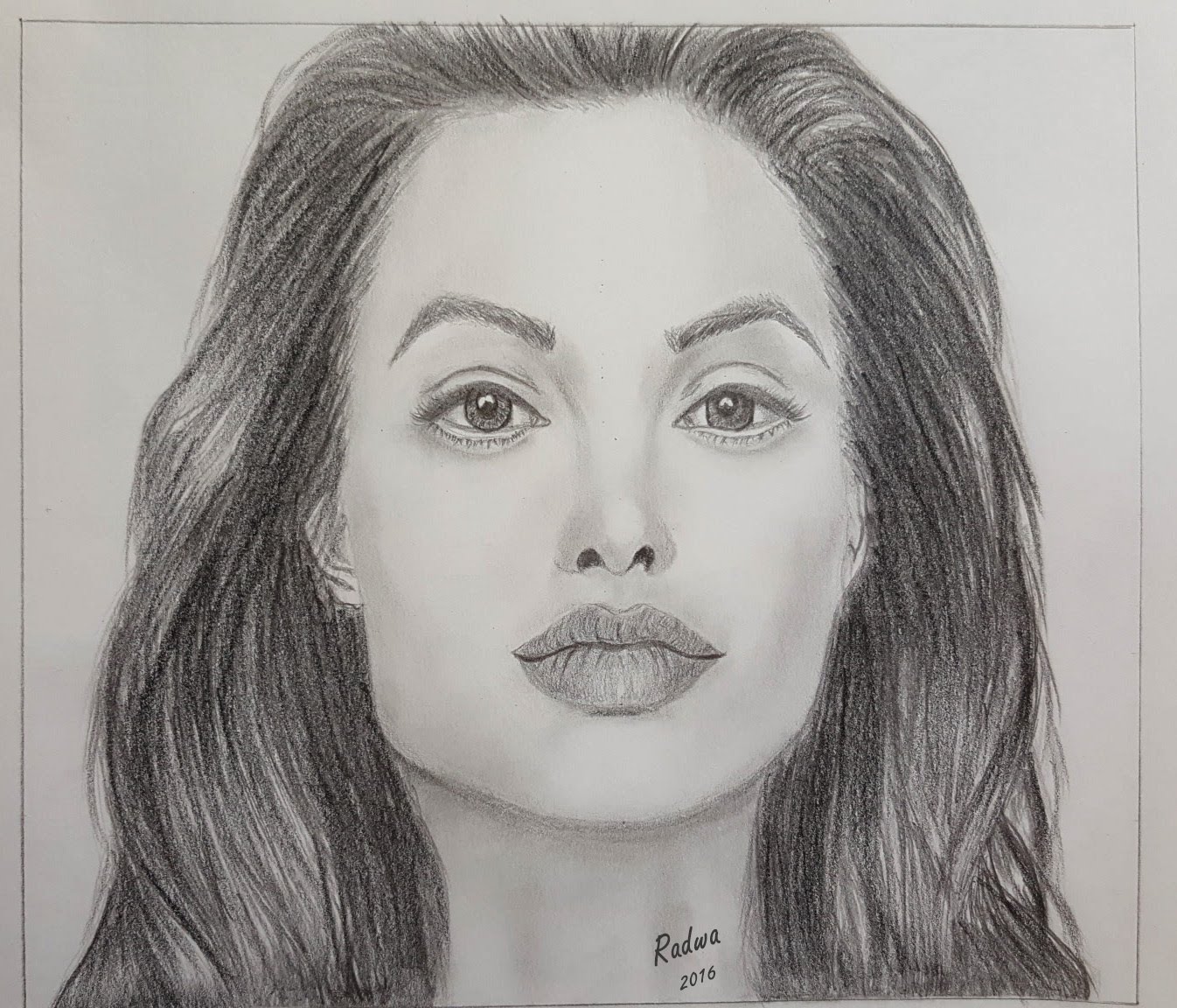 Angelina Jolie Drawing, Pencil, Sketch, Colorful, Realistic Art Images ...