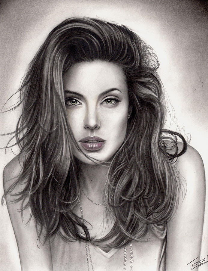 Angelina Jolie Drawing High-Quality