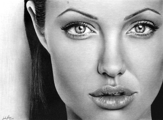Angelina Jolie Drawing Realistic