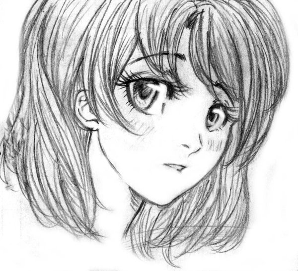 Cute anime girl short hair cute girl pencil anime artwork HD  wallpaper  Peakpx