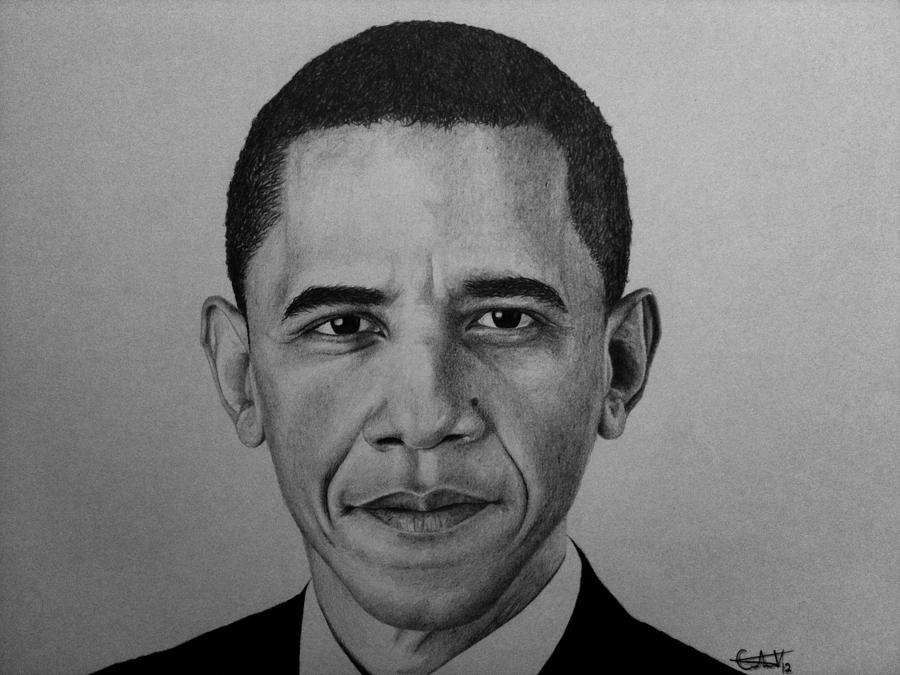 Jessie Babin  Pencil portrait of Barack Obama done several years ago  while he was President This drawing is from the very early days in my  career when I was practicing my