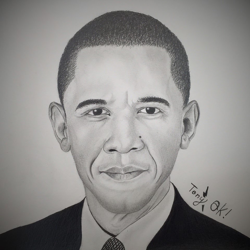 Pencil Portrait Of Barack Obama  DesiPainterscom
