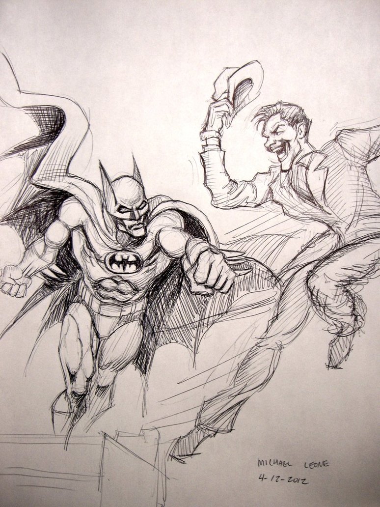 Batman Vs Joker Drawing Picture