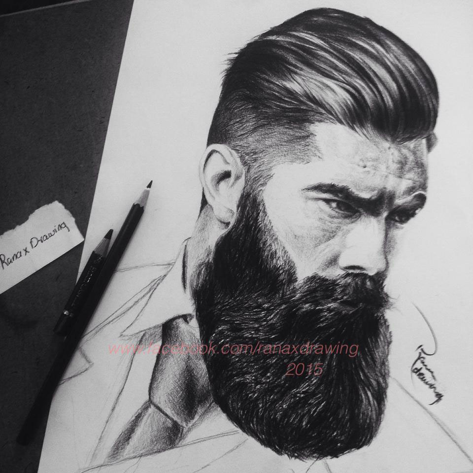 Man with beard pencil drawing  Pencil drawing images Beard drawing Face  drawing