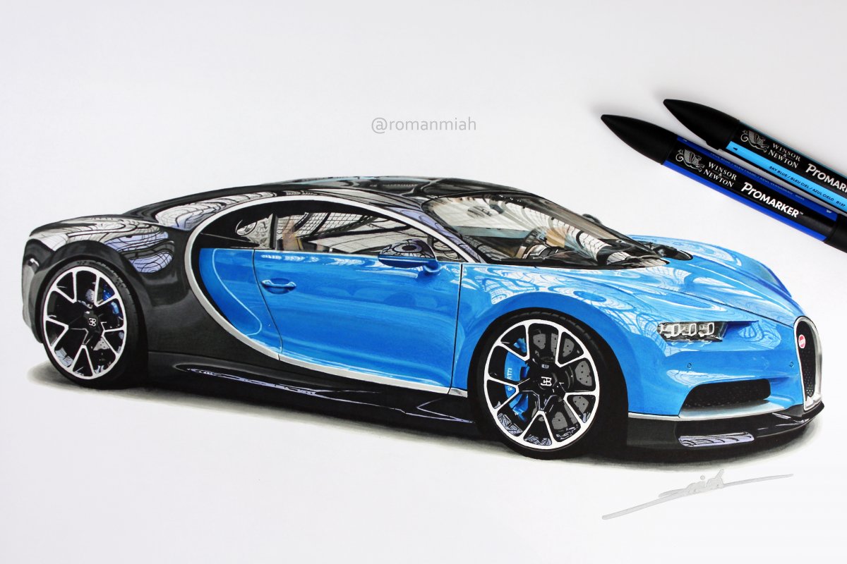 2022 Bugatti Chiron Super Sport  Design Sketch  Caricos