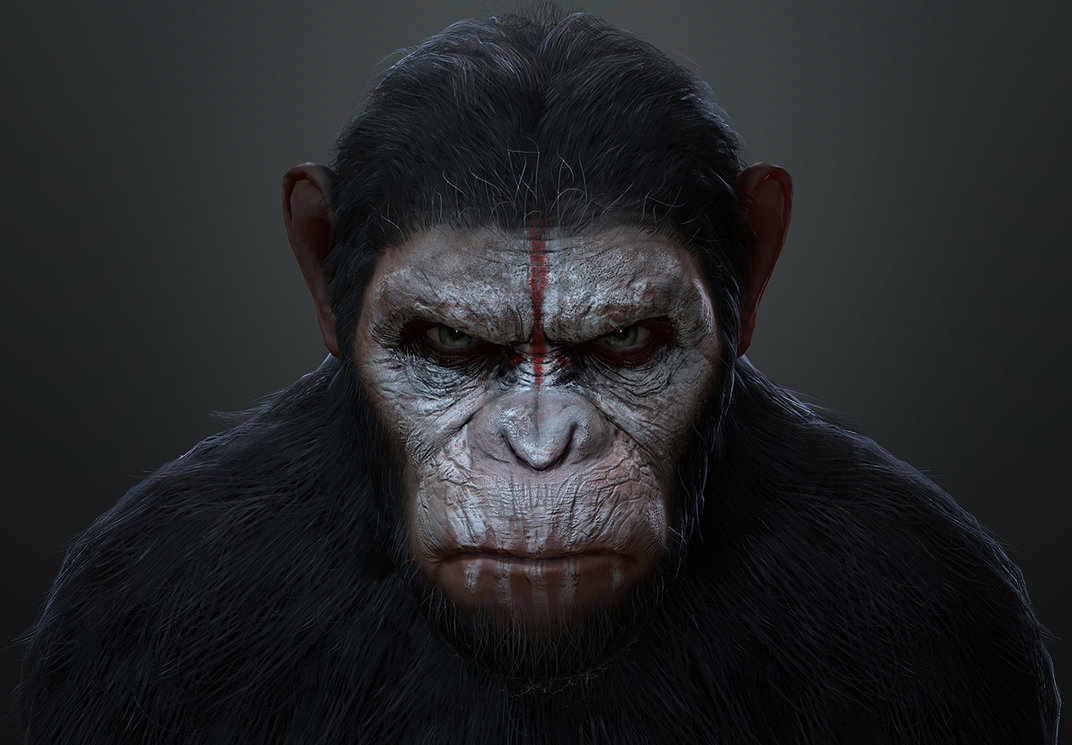 Caesar Ape Drawing High-Quality