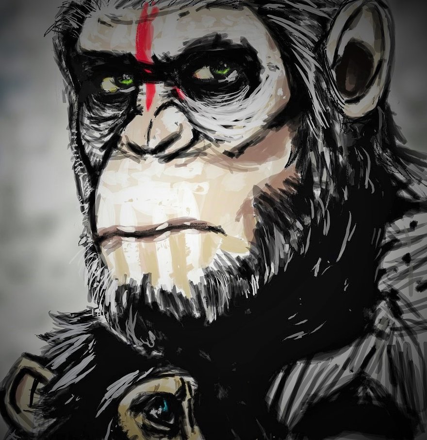 Caesar Ape Drawing Realistic