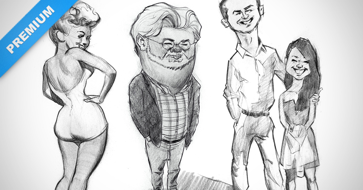 Caricatures Body Drawing Sketch