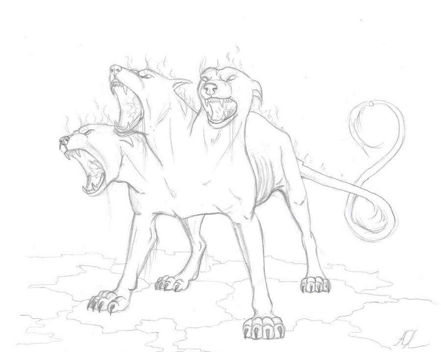 Cerberus Drawing Sketch